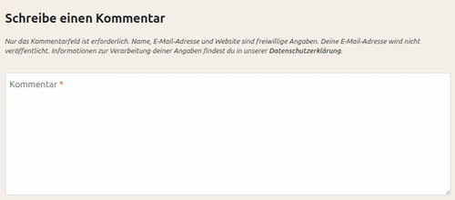 WordPress Datenschutzhinweis bei Kommentaren